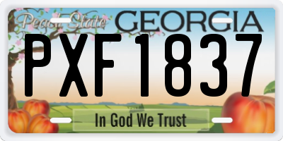 GA license plate PXF1837