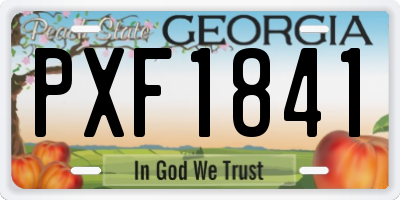 GA license plate PXF1841