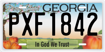 GA license plate PXF1842