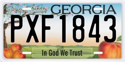 GA license plate PXF1843