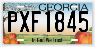 GA license plate PXF1845