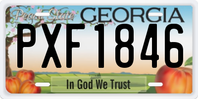 GA license plate PXF1846