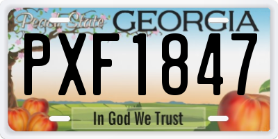 GA license plate PXF1847