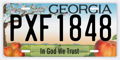 GA license plate PXF1848