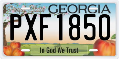 GA license plate PXF1850