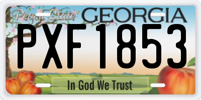 GA license plate PXF1853