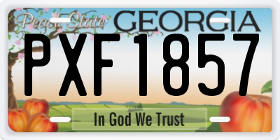 GA license plate PXF1857