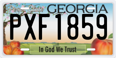 GA license plate PXF1859