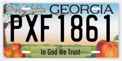 GA license plate PXF1861