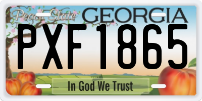GA license plate PXF1865