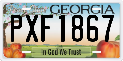 GA license plate PXF1867