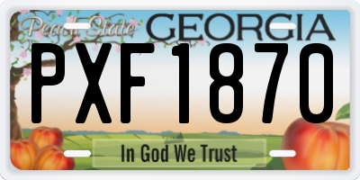 GA license plate PXF1870
