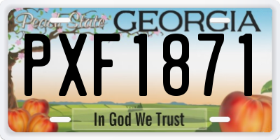 GA license plate PXF1871