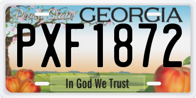 GA license plate PXF1872