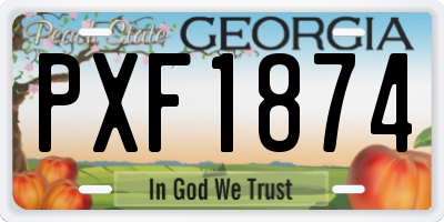 GA license plate PXF1874