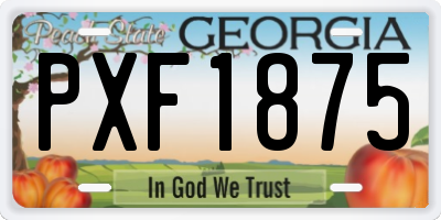 GA license plate PXF1875