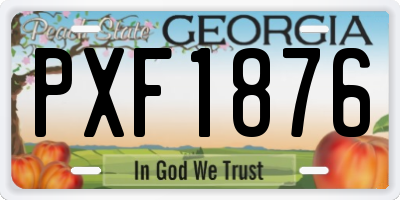 GA license plate PXF1876