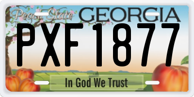 GA license plate PXF1877