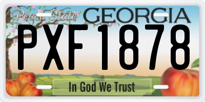 GA license plate PXF1878