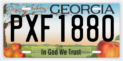 GA license plate PXF1880