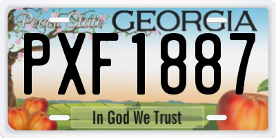 GA license plate PXF1887