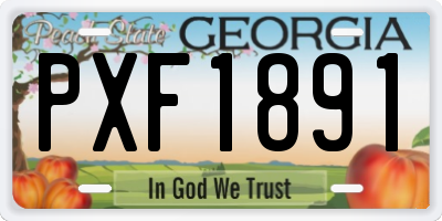 GA license plate PXF1891
