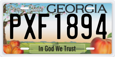 GA license plate PXF1894