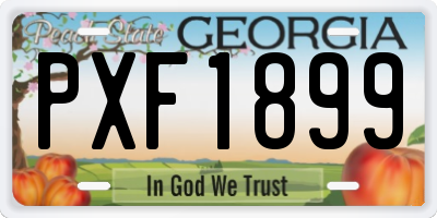 GA license plate PXF1899