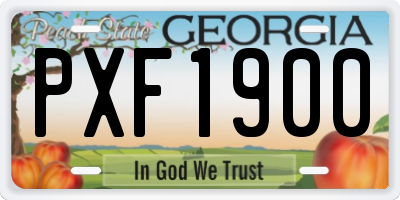 GA license plate PXF1900