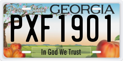 GA license plate PXF1901