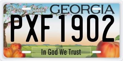GA license plate PXF1902