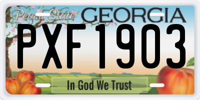 GA license plate PXF1903