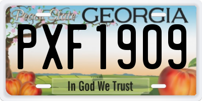 GA license plate PXF1909