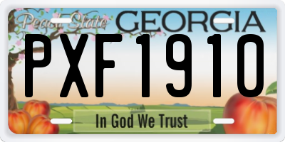GA license plate PXF1910
