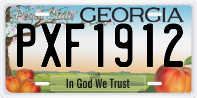 GA license plate PXF1912