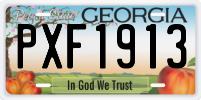 GA license plate PXF1913