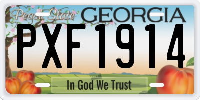 GA license plate PXF1914
