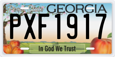 GA license plate PXF1917