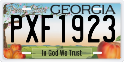 GA license plate PXF1923