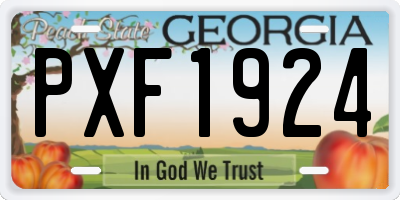 GA license plate PXF1924