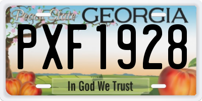 GA license plate PXF1928