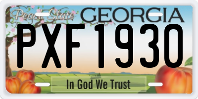 GA license plate PXF1930