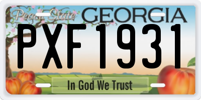 GA license plate PXF1931