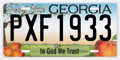 GA license plate PXF1933