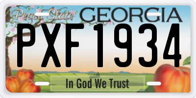GA license plate PXF1934