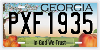 GA license plate PXF1935