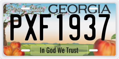 GA license plate PXF1937