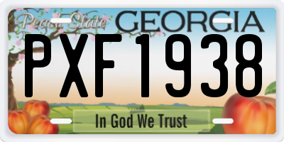 GA license plate PXF1938