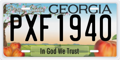 GA license plate PXF1940