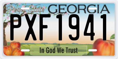 GA license plate PXF1941